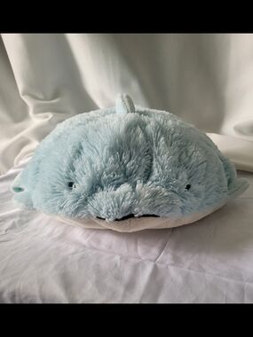 Pillow Pet Plush Light Blue Dolphin  - Soft Pet Plush Cushion